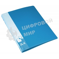 Папка на 2-х D-кольцах Бюрократ -0840/2DBLU A4, пластик, 0.8мм корешок 40мм, внутренний и торцевой карман, синий