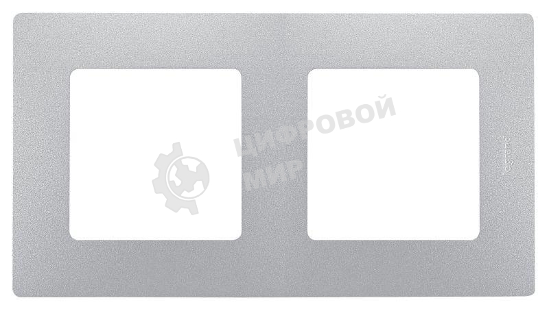 Рамка ETIKA 2 поста алюминий ETIKA Рамка 2 поста алюминий