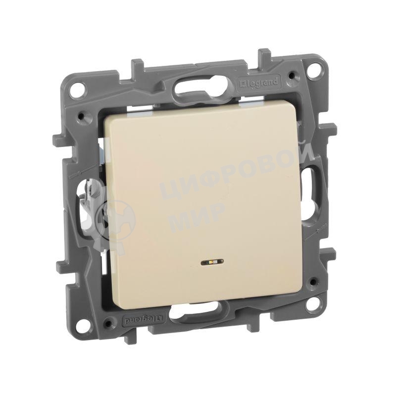 Переключатель с подсветкой, авт., 10AX, сл.кость ETIKA Переключатель с подсветкой, авт., 10AX, сл.кость