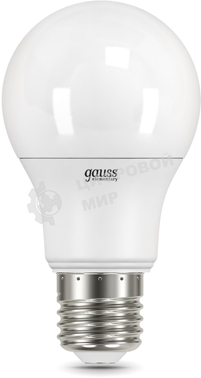 Лампа светодиодная Gauss Elementary 7Вт цок.: E27 груша 220B 6500K св. свеч. белый хол. A60 (упак.: 10 шт)
