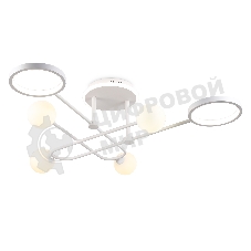 Потолочный светодиодный светильник Ambrella light FL66229/6 WH белый 48W 3000K-6400K+G9/4 880*880*240 (ПДУ ИК)