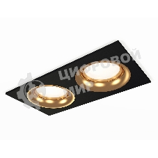 Комплект встраиваемого светильника Ambrella light XC7636005 SBK/PYG черный песок/золото желтое полированное MR16 GU5.3 (C7636, N7014)