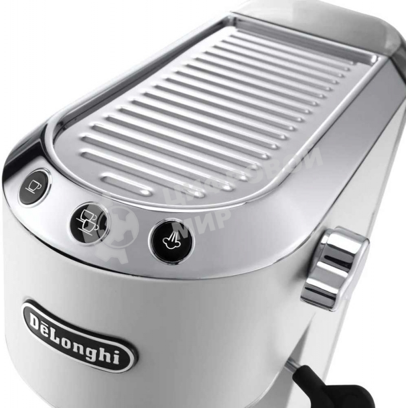 Кофеварка эспрессо DeLonghi EC685.W белый, исп. кофе - молотый/чалды, 1.1 л, 1350 Вт, 15 бар