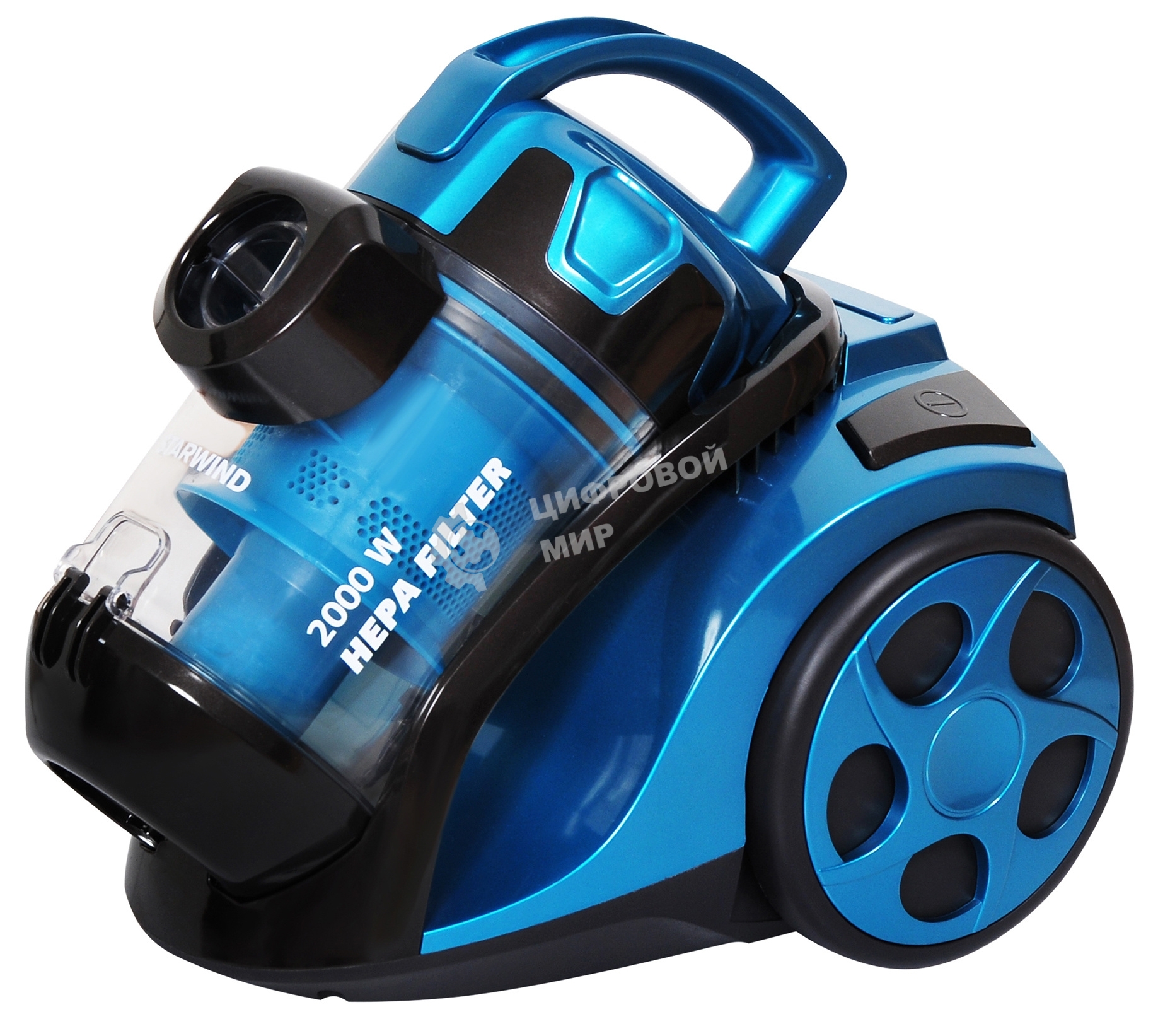 Пылесос Starwind SCV5630 голубой/черный, 350/2000 Вт, уборка сухая, пылесборник контейнер 2.5 л