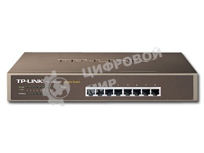 Коммутатор TP-LINK SMB TL-SG1008 8-port Gigabit Switch, 1U rack-mountable steel case