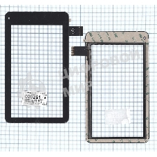 Сенсорное стекло (тачскрин) QSD E-C7058-02, черное