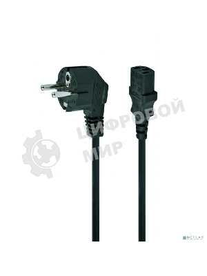 Кабель питания Gembird 10.0м, VDE(0.75мм), черный, с зазем., пакет