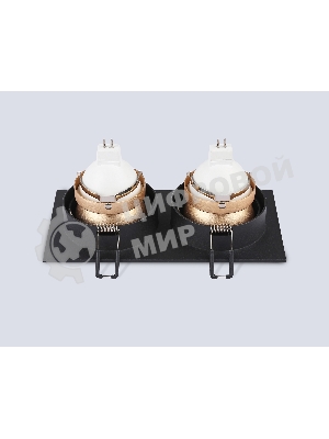 Встраиваемый точечный светильник Ambrella light TN102833/2 BK/GD черный/золото GU5.3/2 178*93*50