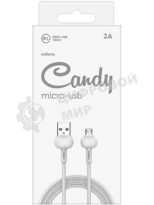 Кабель Redline Candy УТ000021983 micro USB B (m) USB A (m) 1м белый