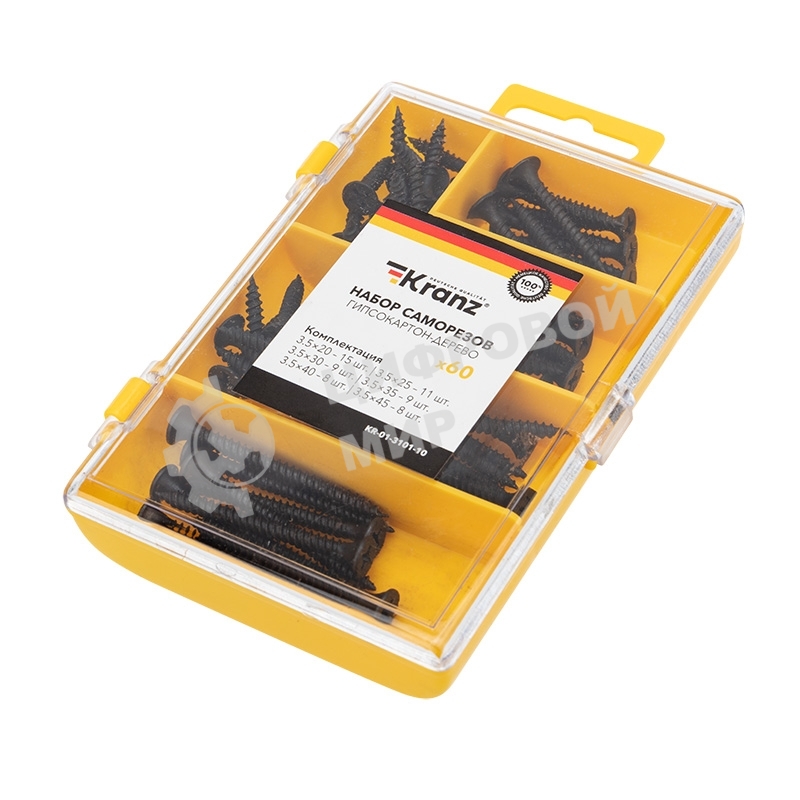 Набор саморезов по дереву Kranz 60 шт.
