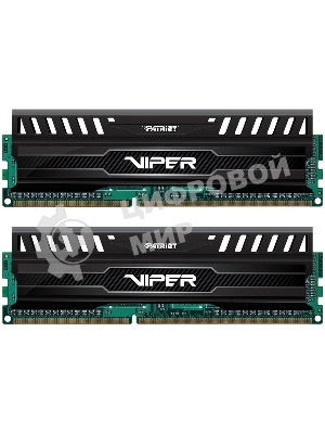 Оперативная память Patriot Viper 3, DDR3, 16GB (2x8 GB), 1600 MHz, CL9, DIMM, радиатор, черный