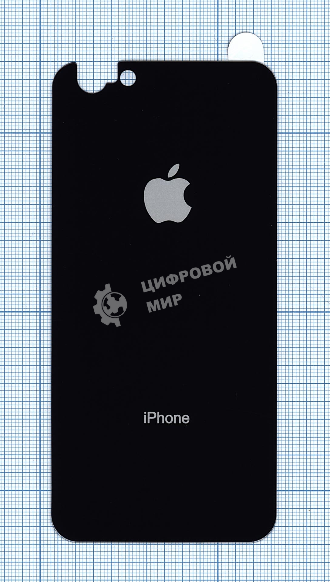 Защитное заднее стекло для iPhone 6/6S черное