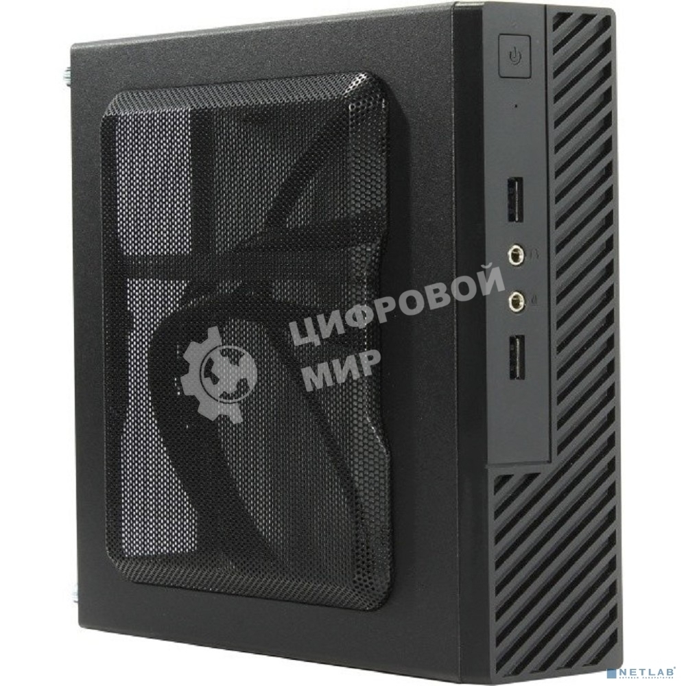 Компьютерный корпус Slim Case Powerman ME100S-BK front fan 4cm, 120W adapter, Mini ITX, VESA