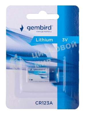 Батарейка литиевая Gembird Gb-CR123A-1B, тип CR123A, 1шт, блистер
