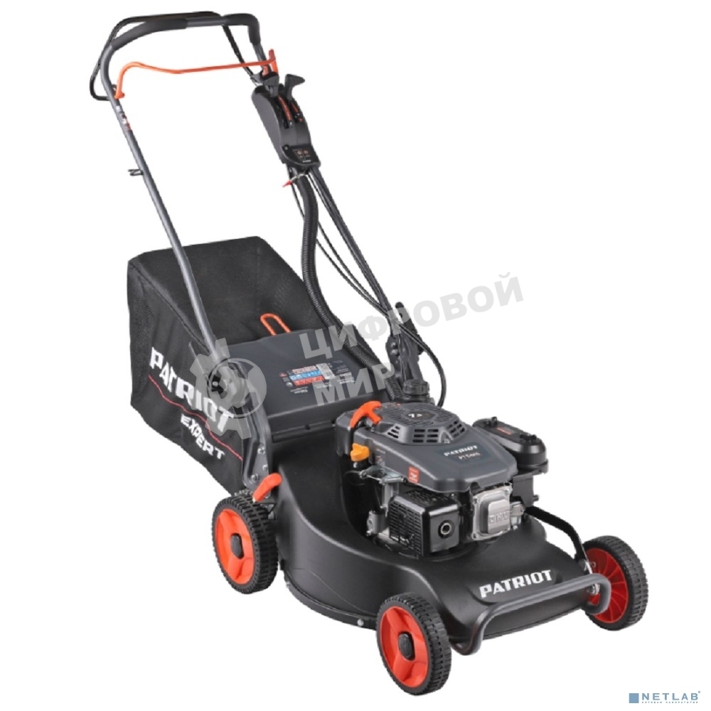 Газонокосилка бензиновая PATRIOT PT 54AS, 53 см, самоходная(3 скорости), 7,5л.с., алюминиевая дека, крданная передача на редуктор колес травосборник 75л