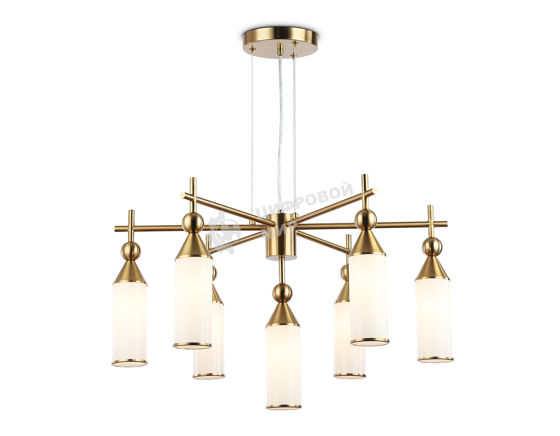 Люстра Ambrella light LH55278/7 BS/FR латунь/белый матовый E14*7 max 40W D640*1390