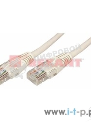 Шнур коммутационный Rexant патч-корд, U/UTP RJ45-RJ45 cat.5e, PVC, серый, 0,5м