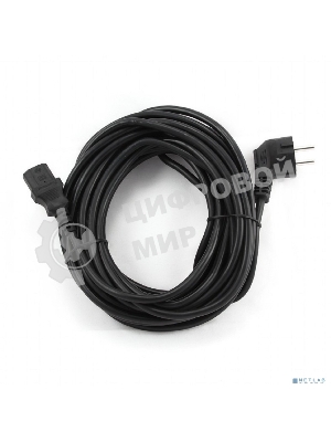 Кабель питания Gembird 10.0м, VDE(0.75мм), черный, с зазем., пакет