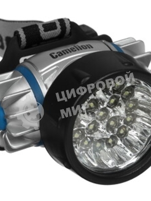 Фонарь Camelion LED5323-19Mx (фонарь налобн, металлик,19 ультра ярк LED, 4 реж, 3XR03 в компл, пласт, блис)
