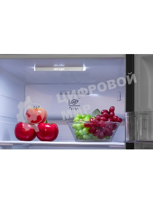 Холодильник Hyundai CS6503FV белое стекло двухкамерный 407/205л морозилка сбоку, No Frost, Side by Side