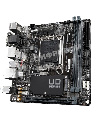 Материнская плата Gigabyte H610I DDR4, LGA 1700, Intel H610, 2xDDR4, 4xSATA, 1xM.2, 1xPCIe 4.0 x16, 1xHDMI, 1xVGA, 2xDP, 1x 1Gb LAN, 2xUSB-A 3.2 Gen 1, 4xUSB-A 2.0, 3x 3.5 мм, 7.1, Mini-ITX