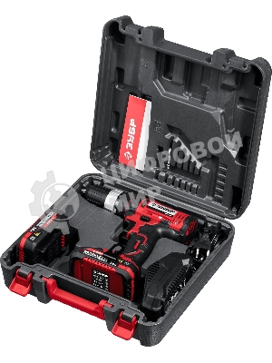 Дрель-шуруповерт Зубр ДШУ-185-22, 18 В, 2 Ач, 40 Нм, щеточный, ударный