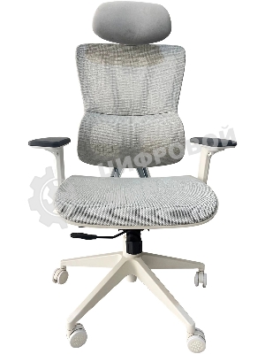 Кресло Cactus CS-CHR-MC02GY серый, сетка, подголовник