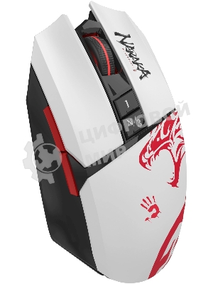 Мышь беспроводная A4Tech Bloody R36 Ultra черный/белый/красный, 12000dpi, USB, радиоканал, кнопки - 7