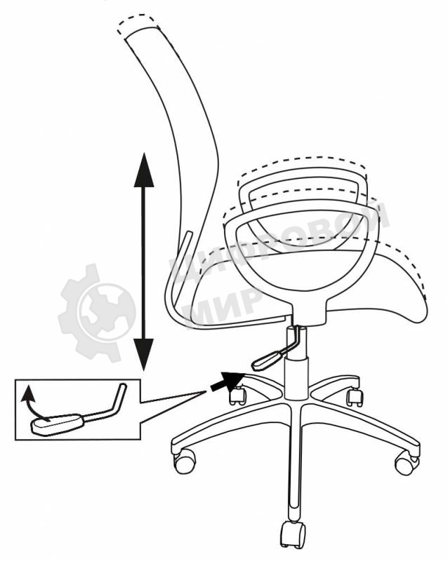Кресло компьютерное Бюрократ Ch-599/R/TW-97N спинка сетка красный TW-35N, сиденье красный TW-97N