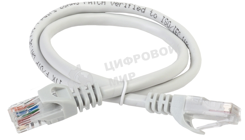 Коммутационный шнур (патч-корд) ITK PC01-C5EUL-05M, кат.5Е UTP, LSZH, 0,5м, серый