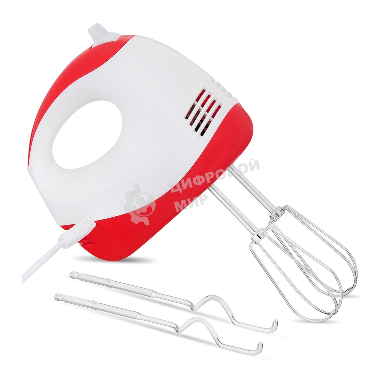 Миксер ручной Starwind SHM-251 250 Вт, белый/коралловый