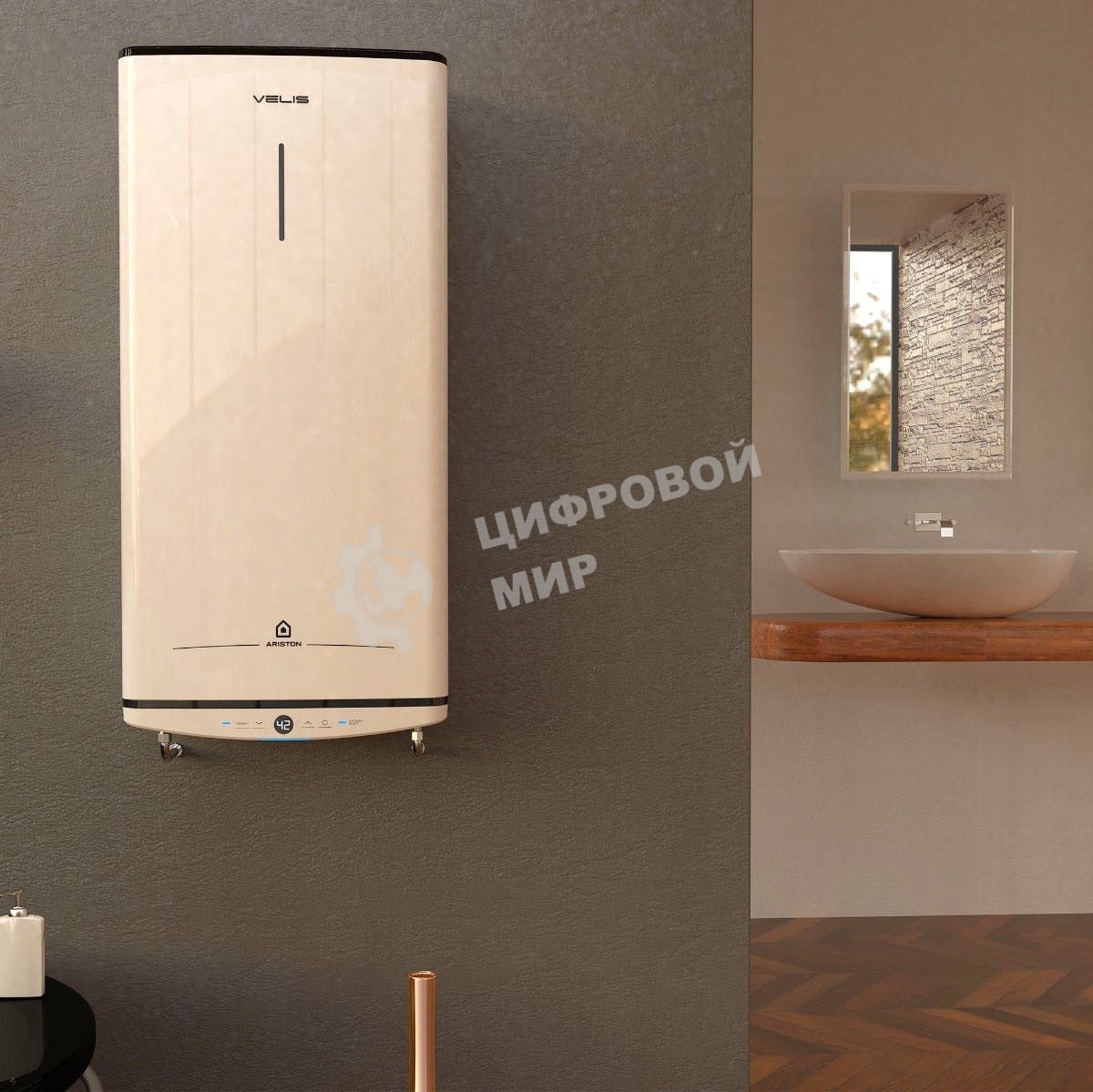 Водонагреватель Ariston Velis Tech PW ABSE 80, 2.5 кВт, 80л, электрический настенный/белый