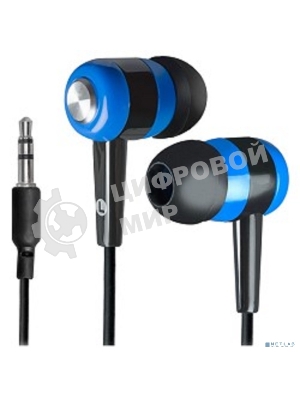 Проводные наушники Defender Basic 616 черный/синий, внутриканальные, Jack 3.5 мм