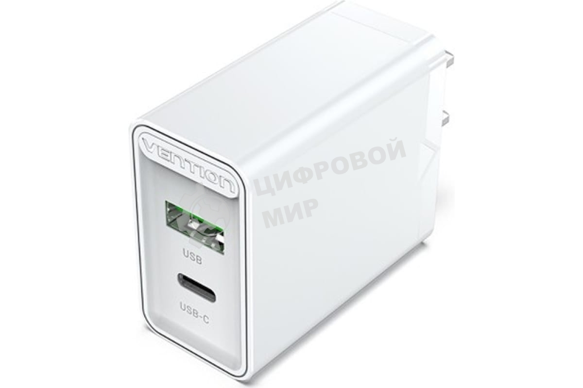 Сетевое зарядное устройство Vention 2-port USB(A+C) Wall Charger (18W/20W) EU-Plug белый