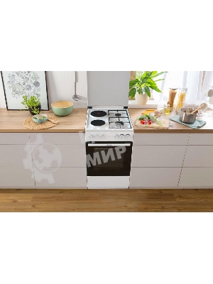 Плита комбинированная Gorenje GK5A12WG белый, конфорок 2 газовых и 2 электрических, духовка 68 л, 50 см x 85 см x 59.4 см