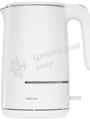 Чайник электрический Centek CT-1012 (белый) 1.5л, 2200 Вт, двойные стенки, бесшовная колба, эффект термоса