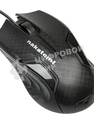Мышь проводная Nakatomi MON-06U черный, 800 dpi, USB, кнопки - 3