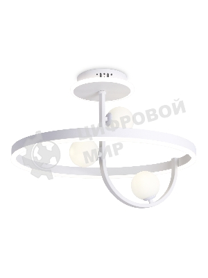 Потолочный светодиодный светильник Ambrella light FL66261/1+3 WH белый 56W 3000K-6400K+G9/3 D500*358 (ПДУ ИК)