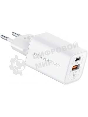 Сетевое зарядное устройство Digma Pro DPW6C 65W 3.25A (PD+QC) USB-C/USB-A универсальное белый (DPW6С6GX11WH)