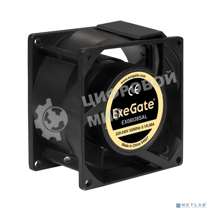 Вентилятор для корпуса ExeGate EX08038SAL черный, 80 мм, 2500 об/мин, 34 дБ