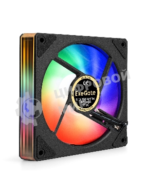 Вентилятор с подсветкой ExeGate EX12025H3P4PPRM-PWM.ARGb (120x120x25, ARGb, Hydraulic bearing (гидродинамический), 4pin + 3pin, 600-1800RPM, 26dBA)