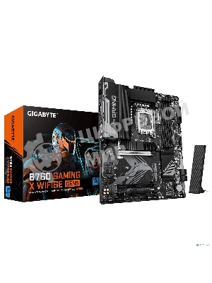 Материнская плата Gigabyte B760M GAMING X WIFI6E GEN5, LGA1700, Intel B760, 4xDDR5, 4xSATA, 2xM.2, 1xPCIe 5.0 x16, 1xPCIe 3.0 x4, 1xHDMI, 1xDP, 1x2.5Gb LAN, Wi-Fi 6E, Bluetooth 5.3, 3xUSB-A 5Gbps, 5xUSB-A 2.0, 3x3.5 мм, 7.1, mATX