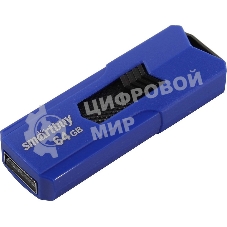 Флешка USB Smartbuy STREAM Blue (SB64GbST-B), 64Gb, USB 2.0, R/W 25/15, синий/черный