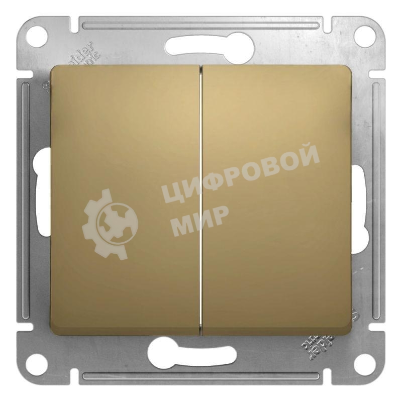 Механизм выключателя 2-кл. СП Glossa 10А IP20 10AX титан SchE GSL000451