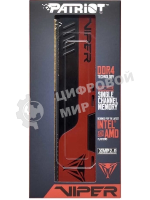 Оперативная память Patriot Viper Elite II, DDR4, 16GB (2x8 GB), 3600 MHz, CL20, DIMM, радиатор, красный, черный