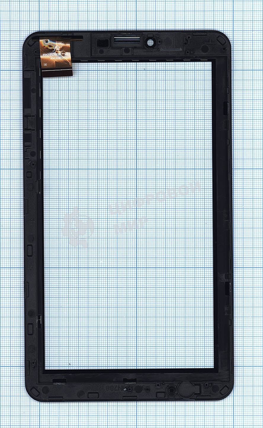 Сенсорное стекло (тачскрин) для Irbis TZ50/TZ52, черное с рамкой