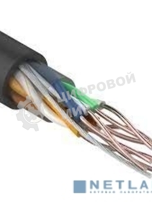 Кабель витая пара Rexant U/UTP, cat.5e, ZH нг(А)-HF, 4PR, 24AWG, внешний, черный, 305 м