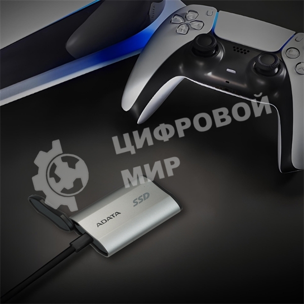 Внешний SSD ADATA SD810, 2TB, USB 3.2 Gen 2x2 Type-C, R/W 2000/2000, серебристый