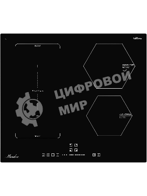 Индукционная варочная панель Monsher MHI 6016, индукция, инвертер, 60 см, 9 уровней мощности, бустер, Stop and Go, автоматическое отключение, таймер, индикатор остаточного тепла, сенсорное/слайдерное управление, черный