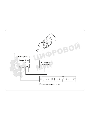 Контроллер диммер GS11051 30A 12V 360W/ 24V 720W (ПДУ Радио 2.4G CR2025)